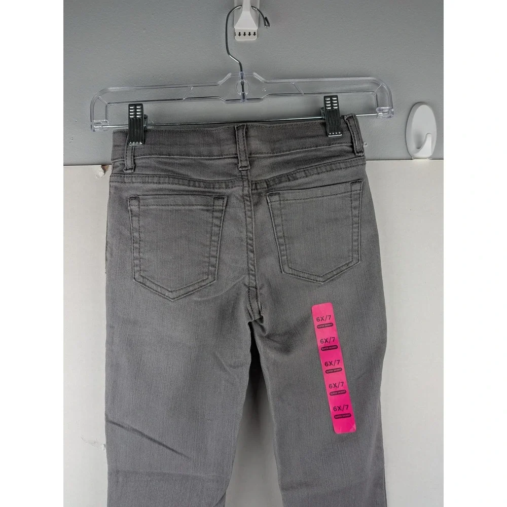 The Childrens Place Girls Super Skinny Jeans Gray Stretch Denim Size 6X 7 NWT